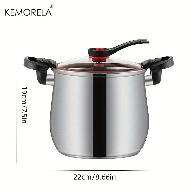 Faitout Inox Ventre Large avec Couvercle Verre – Soupe Induction