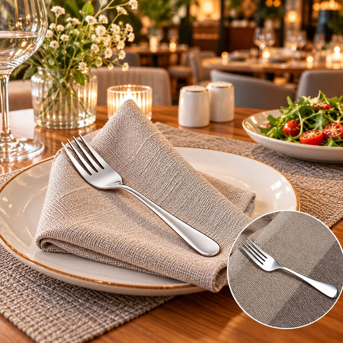Lot de 12 fourchettes de table inox – vue 5