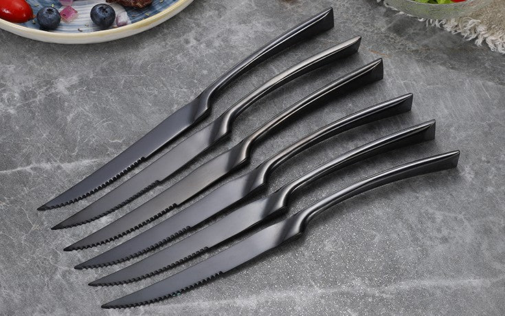 Lot de 6 couteaux à steak inox noir