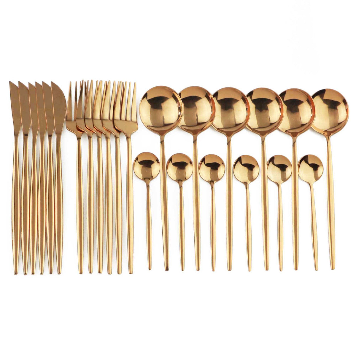 Ménagère inox or rose 24 pièces