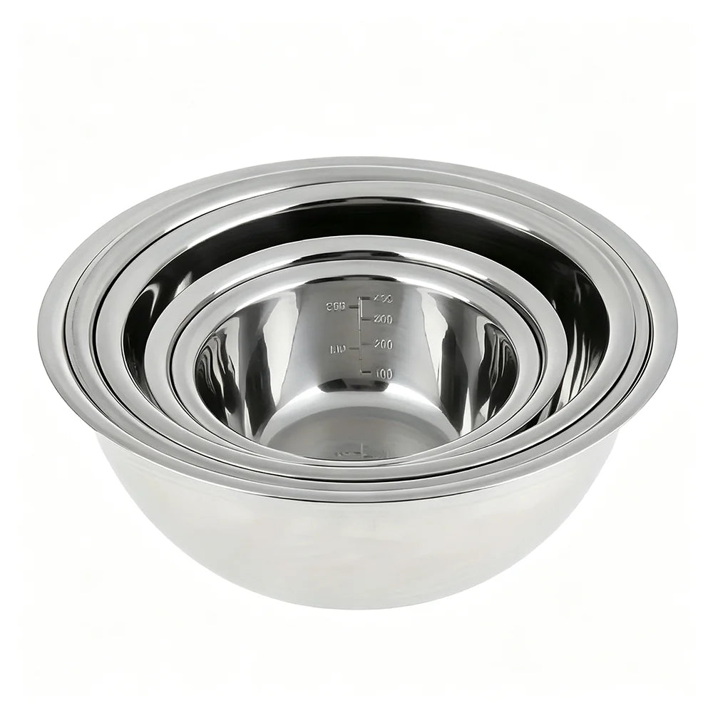 5er-Set Stapelbare Edelstahl-Rührschüsseln – Backen, Vorbereiten & Servieren