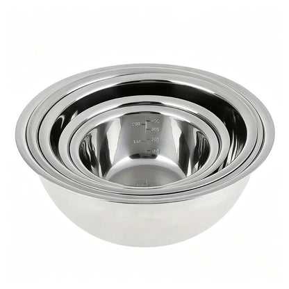 5er-Set Stapelbare Edelstahl-Rührschüsseln – Backen, Vorbereiten & Servieren