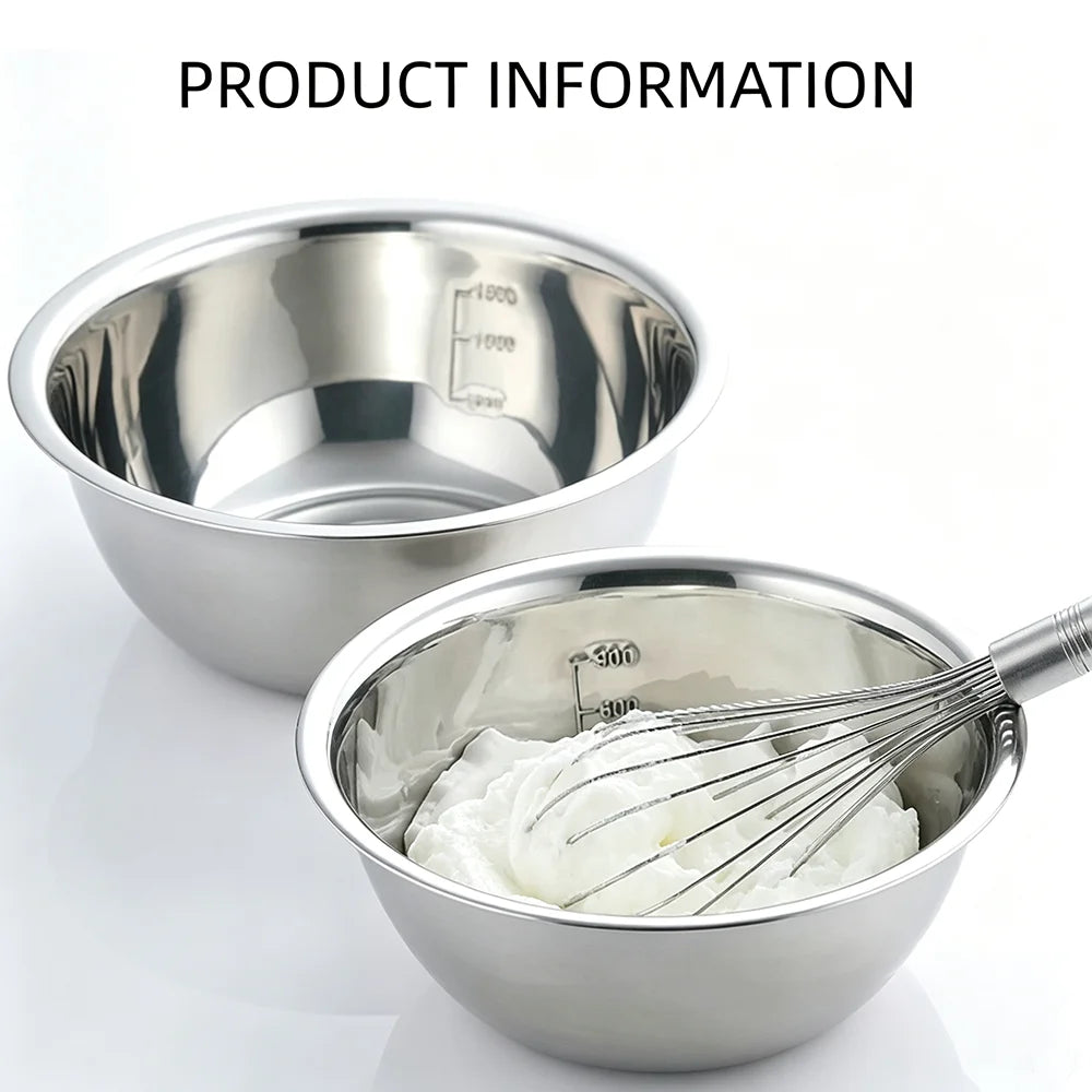 5er-Set Stapelbare Edelstahl-Rührschüsseln – Backen, Vorbereiten & Servieren