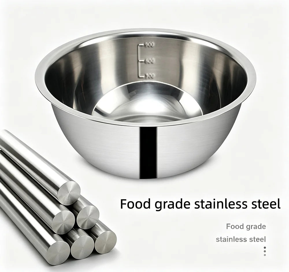 5er-Set Stapelbare Edelstahl-Rührschüsseln – Backen, Vorbereiten & Servieren