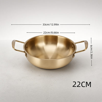 Dimensions de la casserole ramen dorée 22 cm
