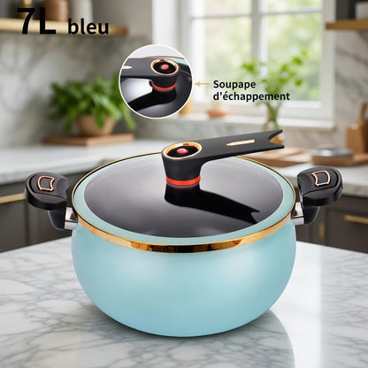 Autocuiseur 7 L bleu avec soupape d'échappement