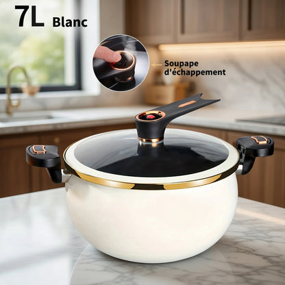 Autocuiseur 7 L blanc avec soupape d'échappement
