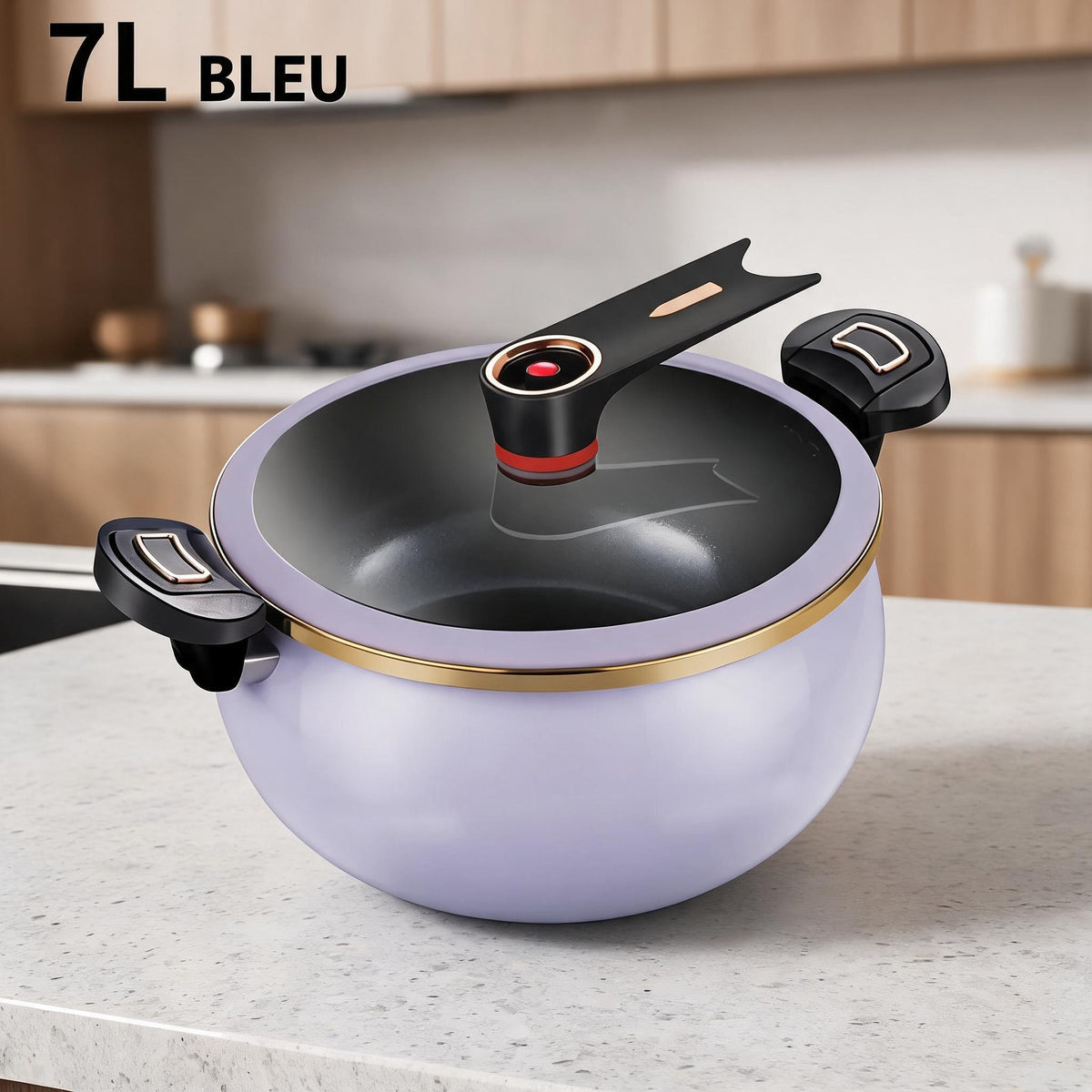 Autocuiseur 7 L coloris lavande vu de face