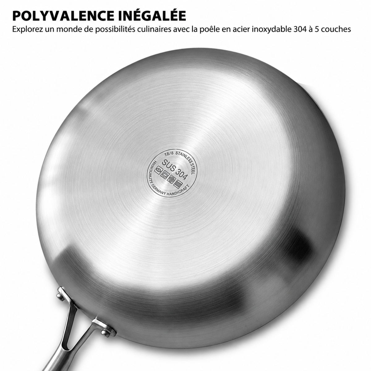 Fond de la poêle inox 304 multicouche