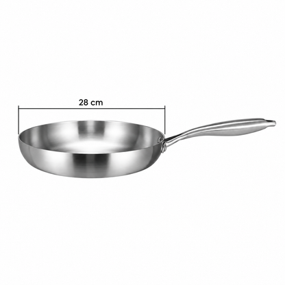 Poêle inox 304 sans revêtement 28 cm