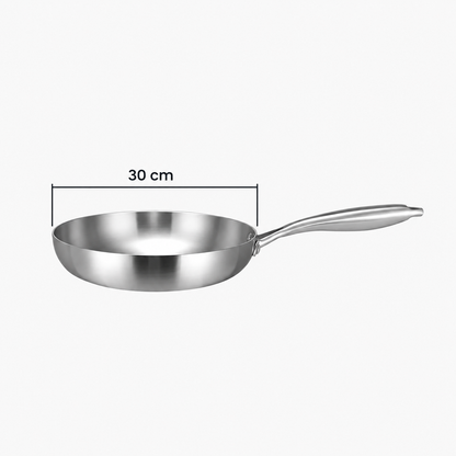 Poêle inox 304 sans revêtement 30 cm