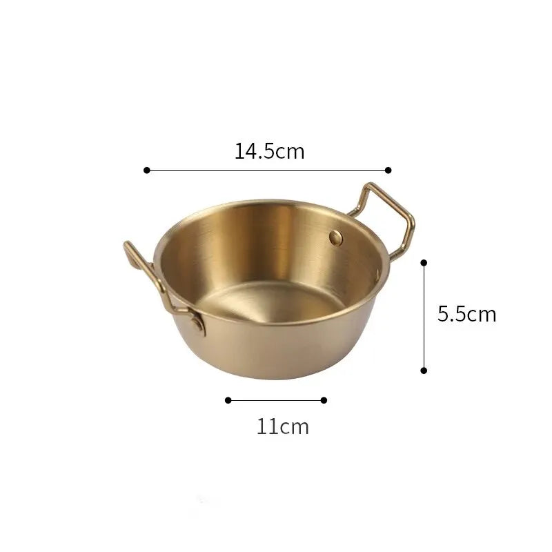 Gouden RVS 304 Kom met Handvat – Ramen, Salade & Snacks
