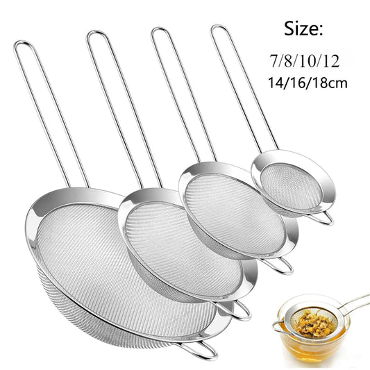 Tamis Passoire Fine Inox 7 à 18 cm – Farine, Huile & Sucre Glace