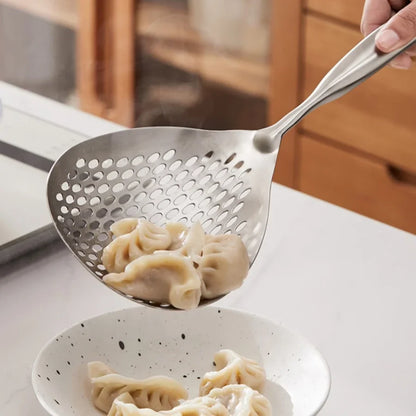 Großer Robuster Edelstahl-Schaumlöffel – Frittieren & Kochen
