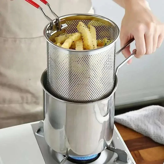 Friteuse Inox avec Panier – Frites, Tempura & Poulet