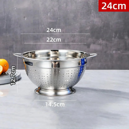 RVS Vergiet met Geklonken Handvatten 18–26 cm – Rijst, Fruit & Groenten