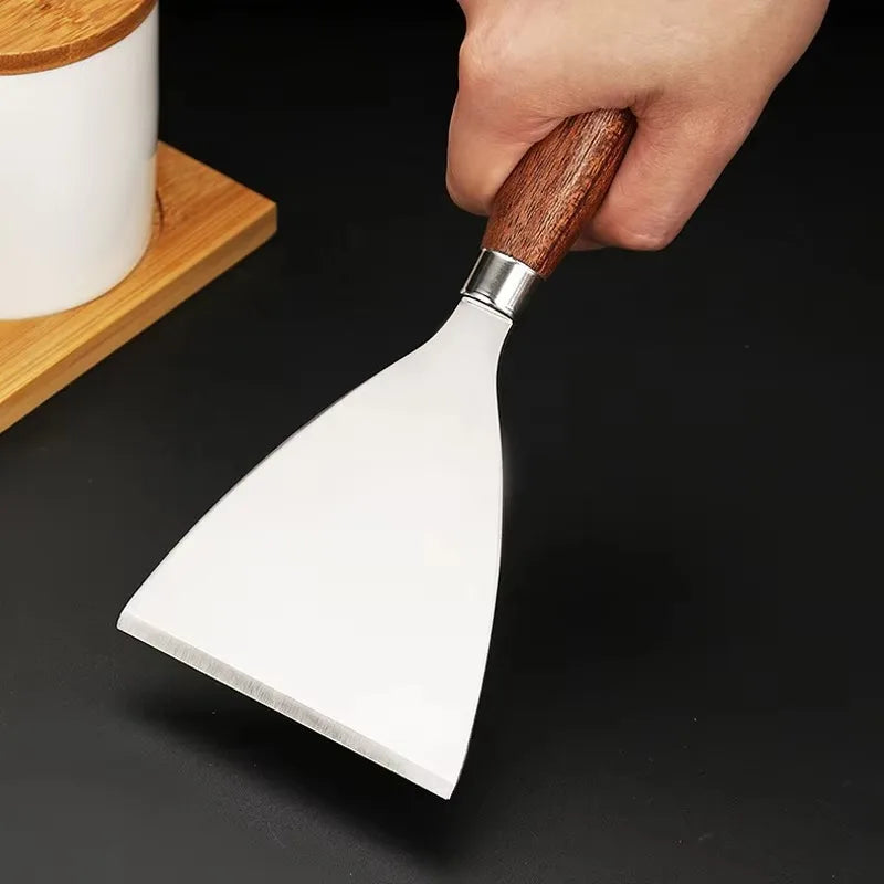 Plancha-Spachtel aus Edelstahl mit Eckigem Kopf – Burger, Crêpes & Schaber
