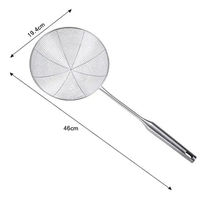 Edelstahl-304-Spinnenschaumlöffel mit Spiralgitter – 13 bis 19 cm