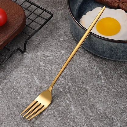 Goldene Edelstahl-Tafelgabeln – 8er-, 12er- oder 16er-Set