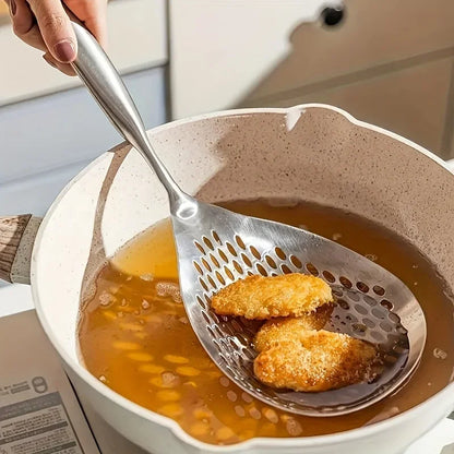 Großer Robuster Edelstahl-Schaumlöffel – Frittieren & Kochen