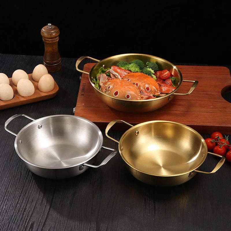 Casserole Nouilles Instantanées Inox Dorée – Dry Pot 2 Anses