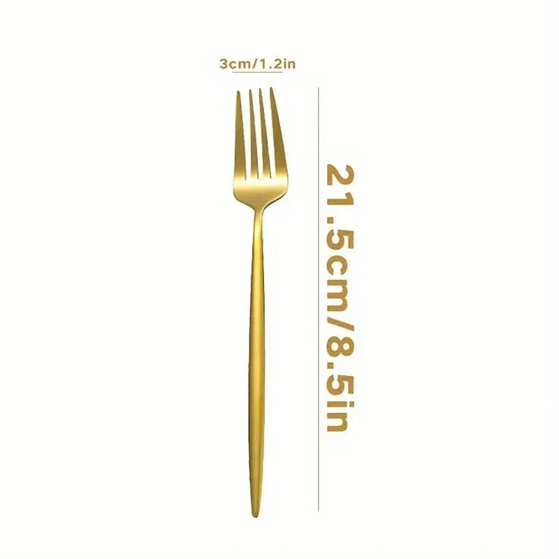 Goldene Edelstahl-Tafelgabeln – 8er-, 12er- oder 16er-Set