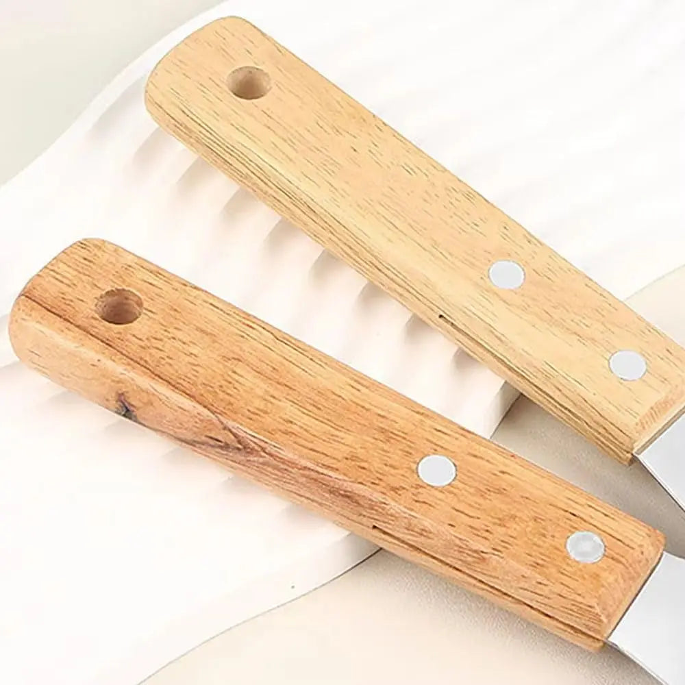 Geschlitzter Edelstahl-Wender mit Holzgriff – 3 Größen, Fisch & Steak