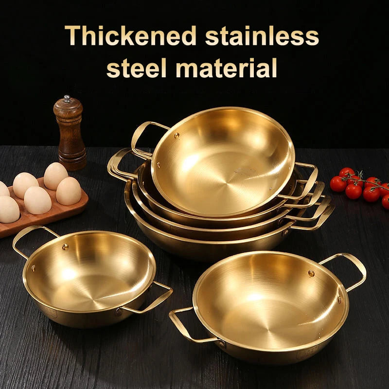 Casserole Nouilles Instantanées Inox Dorée – Dry Pot 2 Anses