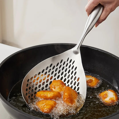 Großer Robuster Edelstahl-Schaumlöffel – Frittieren & Kochen