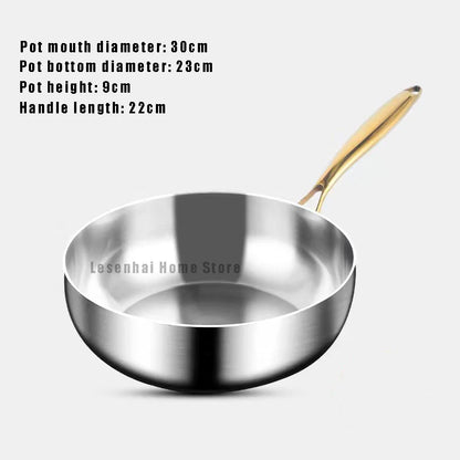 Diepe RVS 316 Wokpan 22–30 cm – Gas & Inductie