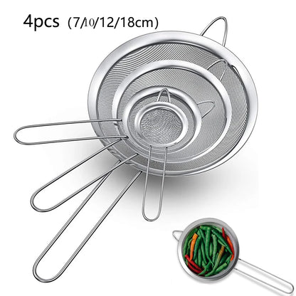 Feines Edelstahlsieb 7 bis 18 cm – Mehl, Öl & Puderzucker