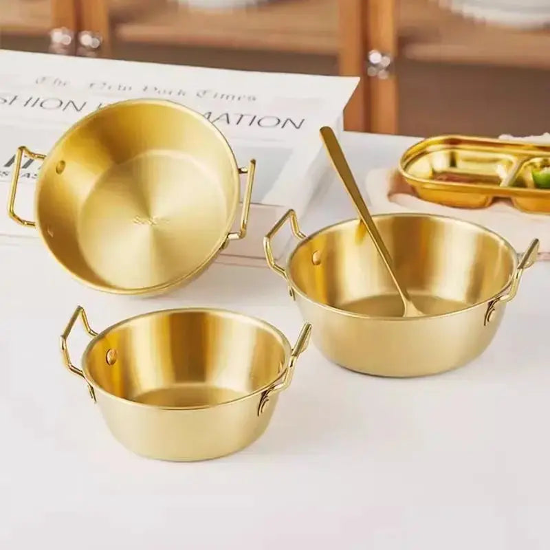 Gouden RVS 304 Kom met Handvat – Ramen, Salade & Snacks