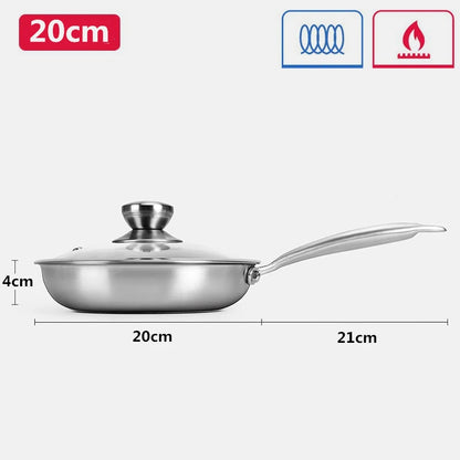 Poêle Inox Nid d'Abeille avec Couvercle – Antiadhésive & Induction