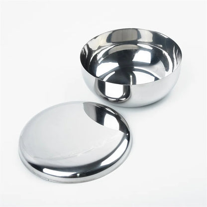 Koreanische Edelstahl-Reisschale mit Deckel – 8,5 bis 12 cm
