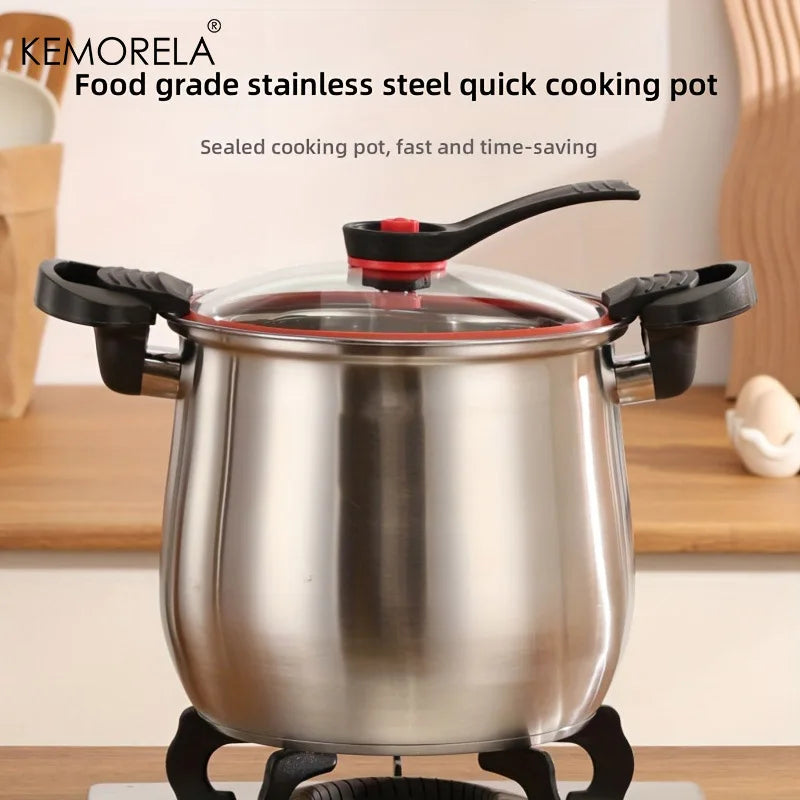 Faitout Inox Ventre Large avec Couvercle Verre – Soupe Induction