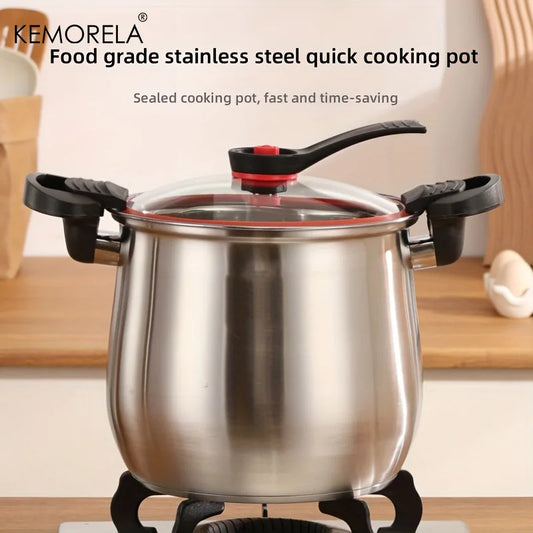 Faitout Inox Ventre Large avec Couvercle Verre – Soupe Induction