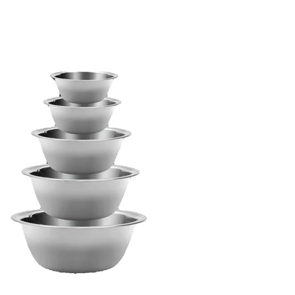 5er-Set Rutschfeste Edelstahlschüsseln mit Skala – Backen & Salat