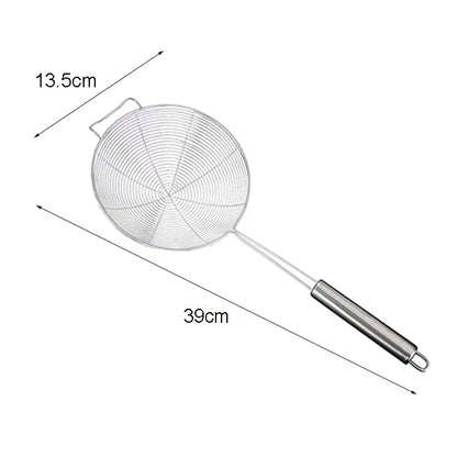 Edelstahl-304-Spinnenschaumlöffel mit Spiralgitter – 13 bis 19 cm