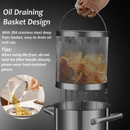 Edelstahl-Tempura-Fritteuse 3 L mit Korb & Glasdeckel – Gas & Induktion