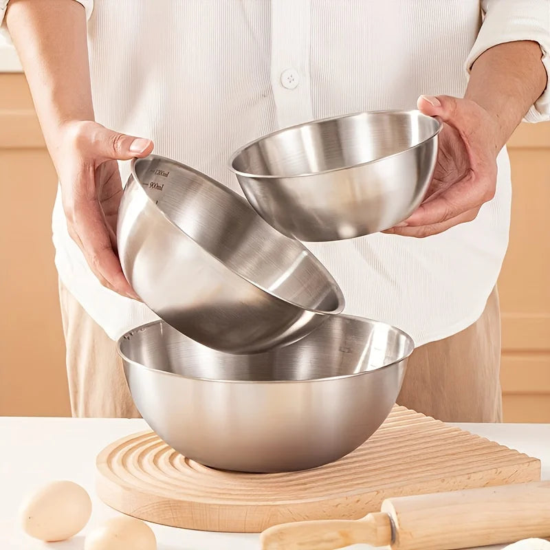 Set van 3 RVS Mengkommen – Koken, Bakken & Serveren