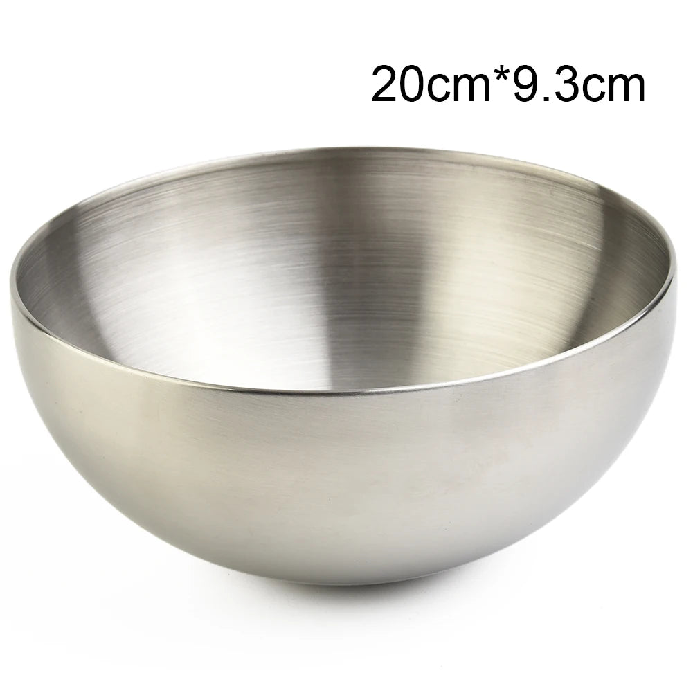 Goldene oder Silberne Schüssel aus Edelstahl 304 – Salat, Ramen & Obst, 12–20 cm
