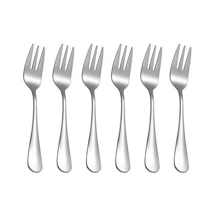 6er-Set Edelstahl-Dessertgabeln – Gold, Schwarz, Silber oder Regenbogen