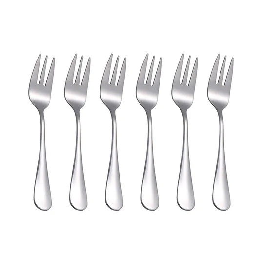 Lot de 6 Fourchettes à Dessert Inox – Doré, Noir, Argent ou Irisé
