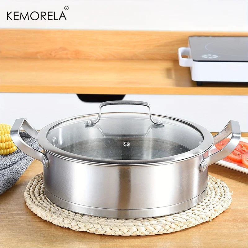 Set Casseroles Inox 16-20-24 cm – Soupe, Lait & Vapeur, Induction