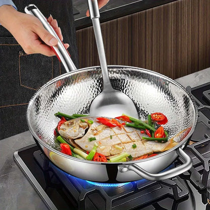 Unbeschichteter Edelstahl-Wok mit Rundem Boden – Mit oder Ohne Deckel