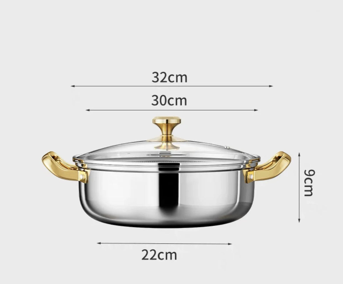 RVS Hapjespan Honingraat met Deksel 28–30 cm – Gas & Inductie