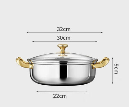RVS Hapjespan Honingraat met Deksel 28–30 cm – Gas & Inductie