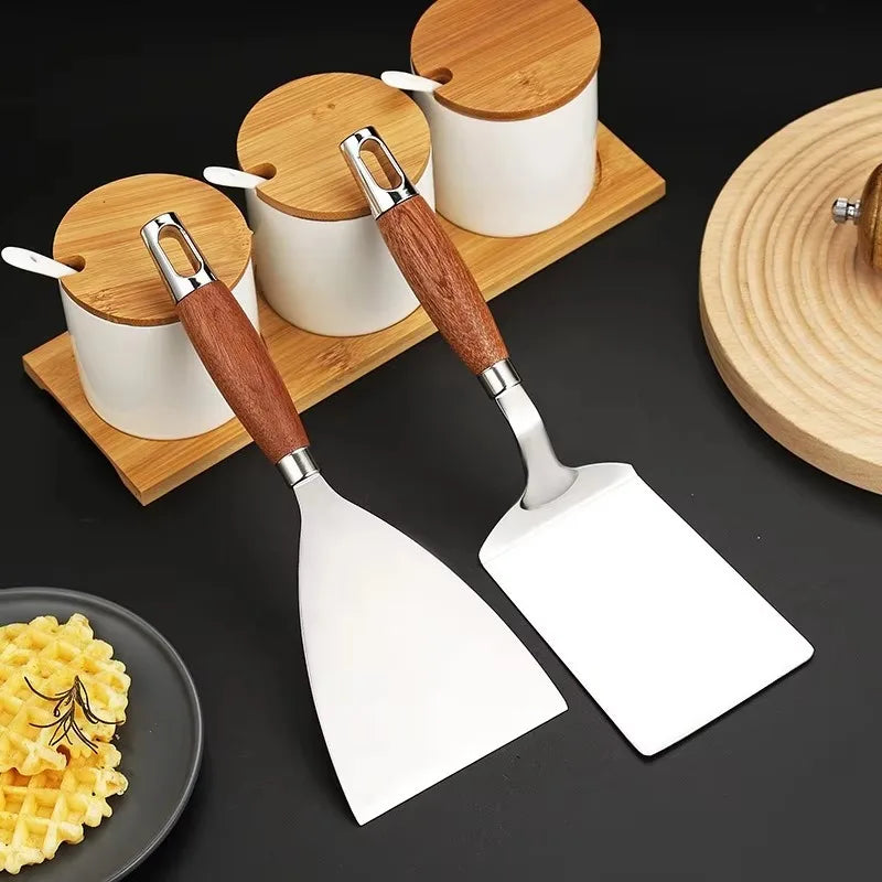 Plancha-Spachtel aus Edelstahl mit Eckigem Kopf – Burger, Crêpes & Schaber