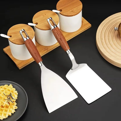 Plancha-Spachtel aus Edelstahl mit Eckigem Kopf – Burger, Crêpes & Schaber