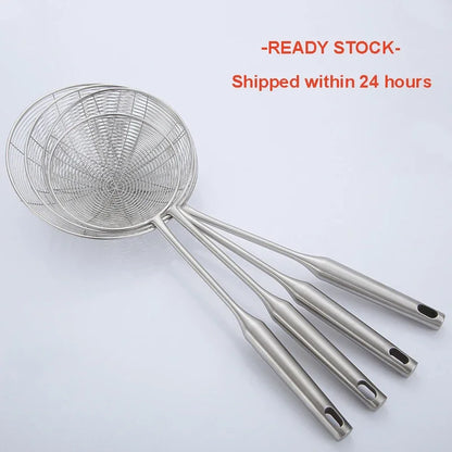 Edelstahl-304-Spinnenschaumlöffel mit Spiralgitter – 13 bis 19 cm